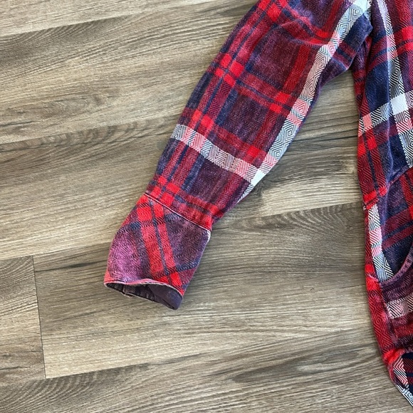 Womens Free People Easy Street Plaid Relaxed Button Down Size M Medium Top Shirt - Picture 2 of 11